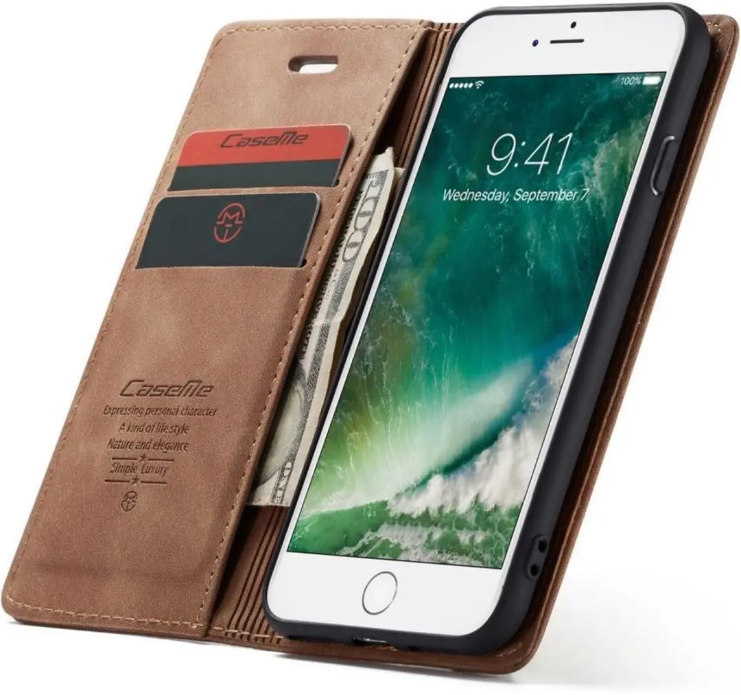 Caseme Book Case A526-12 iPhone Hoesje - Bruin - afbeelding 6 van 6