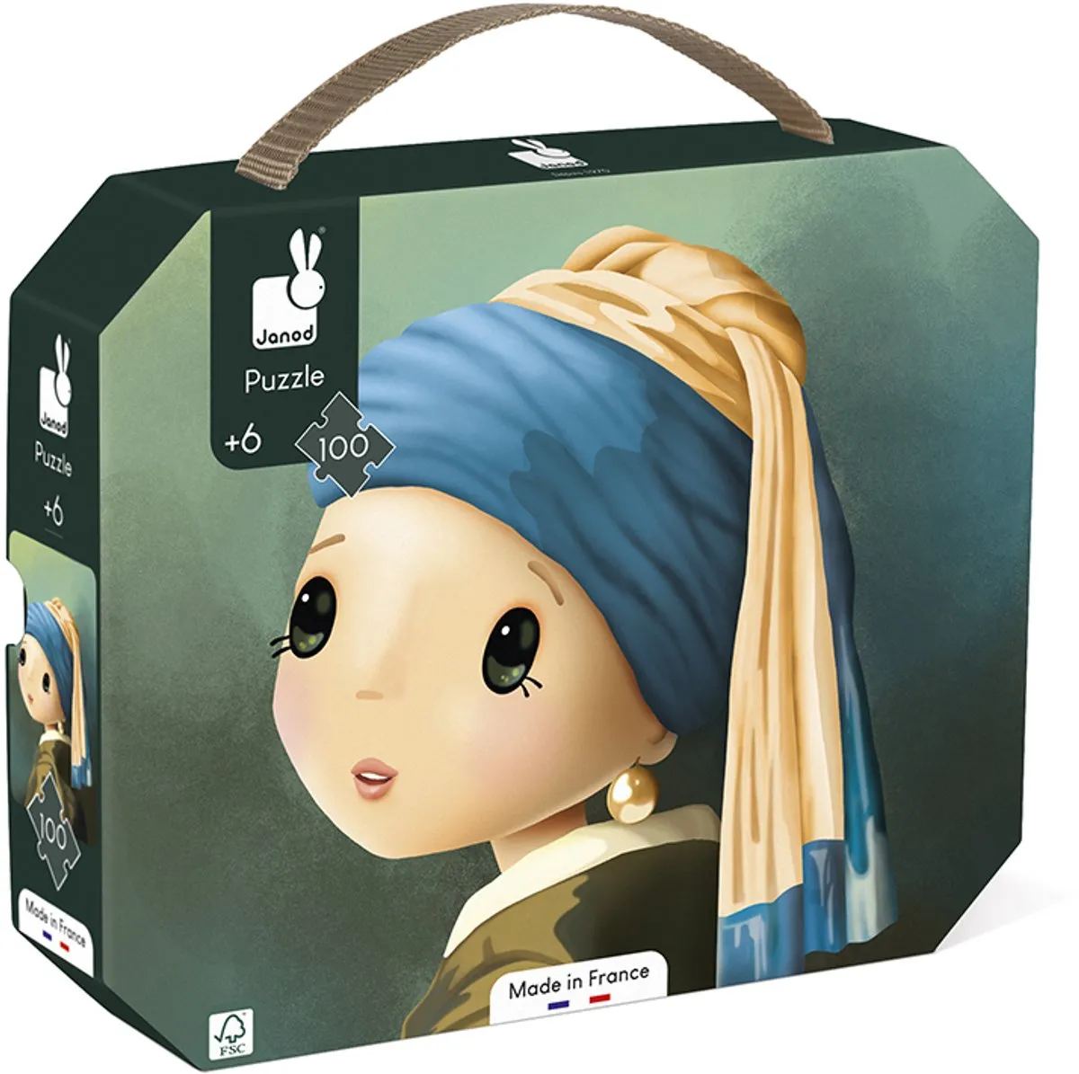 Janod Vermeer Geïnspireerde Puzzel 100 Stuks - In Koffer - afbeelding 6 van 6