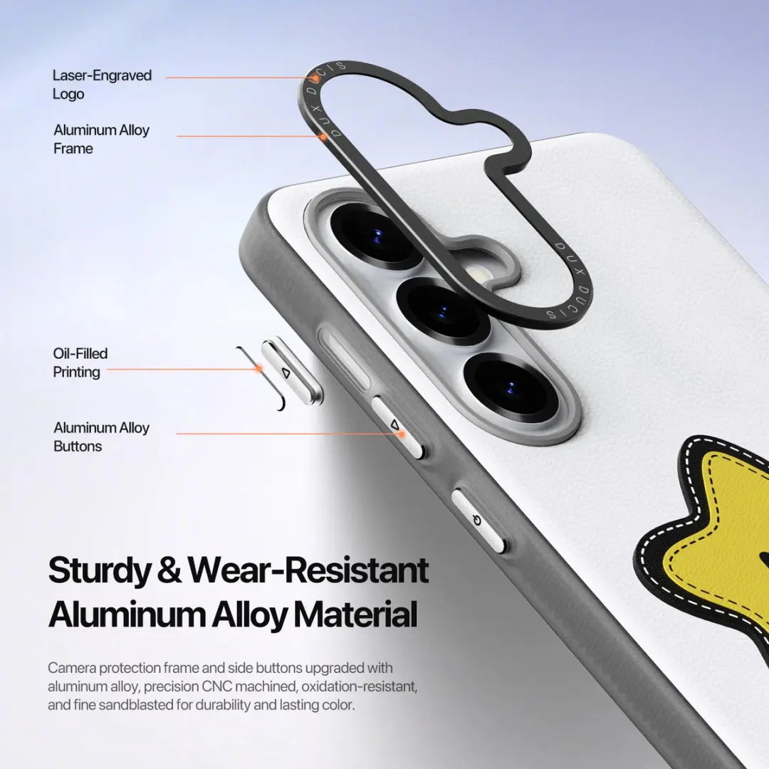 Dux Ducis Luvy Backcover Samsung Galaxy S26 - PU-leer Ster/Wit