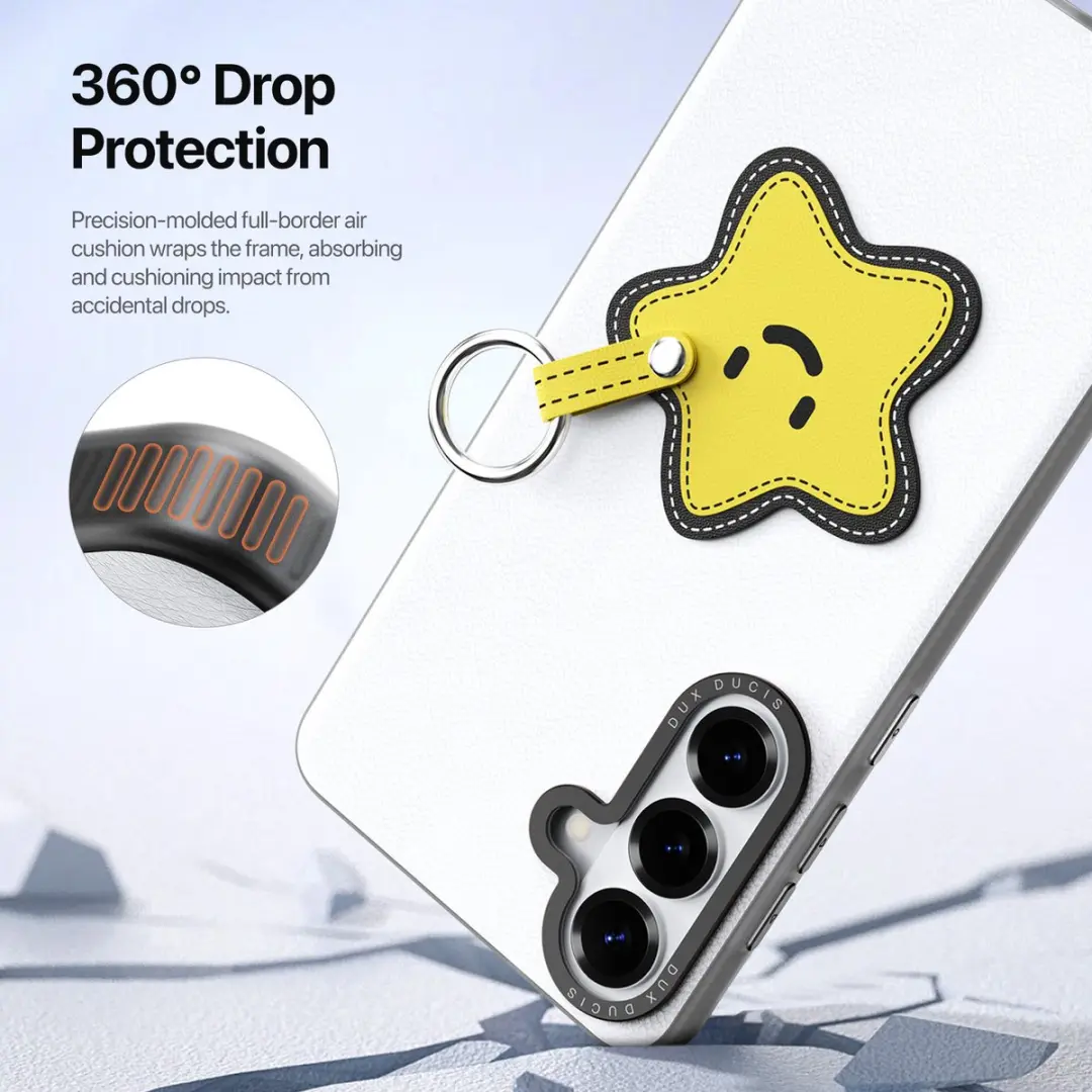 Dux Ducis Luvy Backcover Samsung Galaxy S26 - PU-leer Ster/Wit