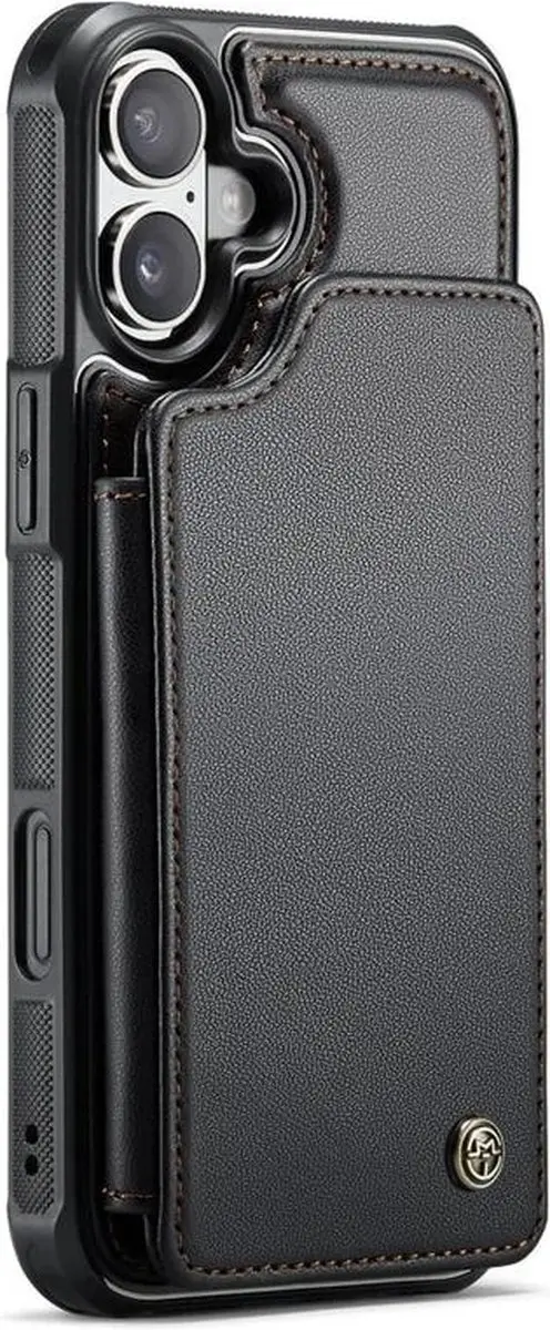 Caseme Portemonnee Backcover iPhone 16 Plus - Anti-RFID - 4 Pasjes - Zwart - afbeelding 6 van 6