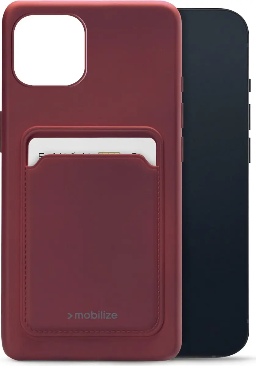 Mobilize Rubber Gelly Card iPhone 13 Mini Hoesje