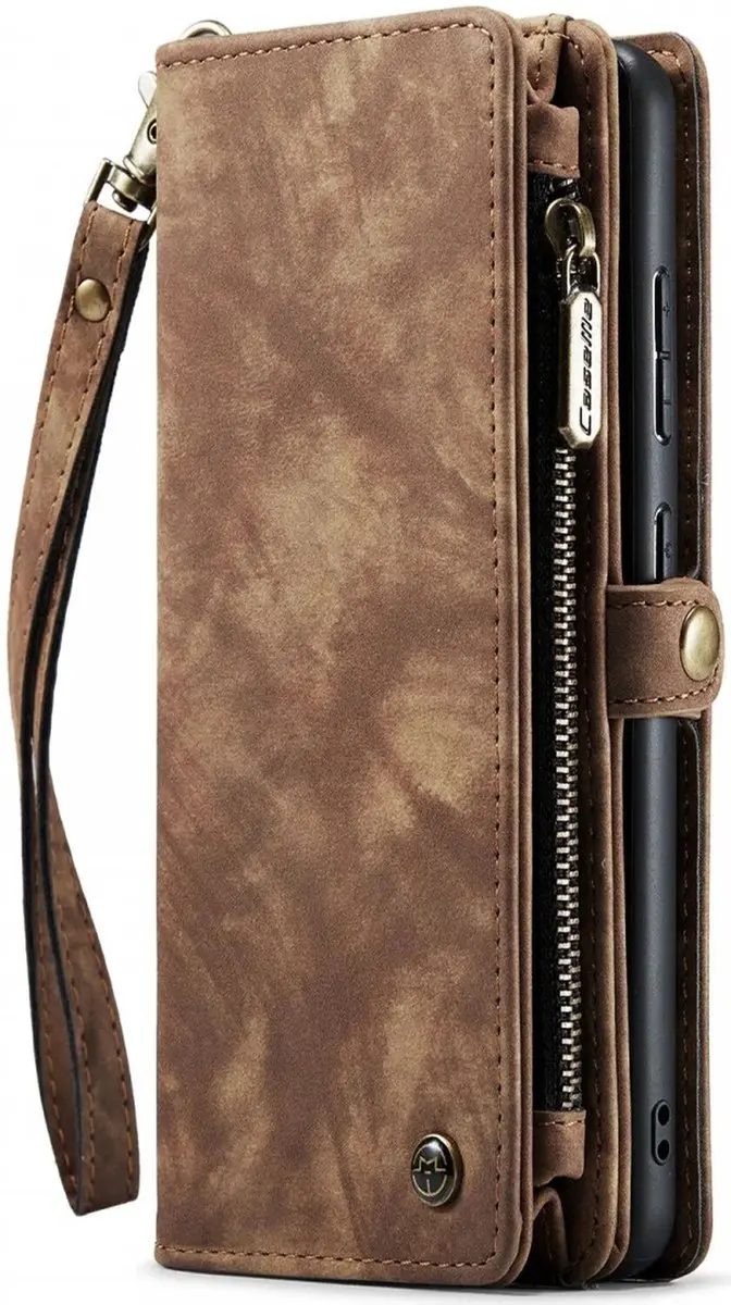 Caseme 008 Samsung Galaxy S22 Hoesje - 10 Pasjes - Bruin