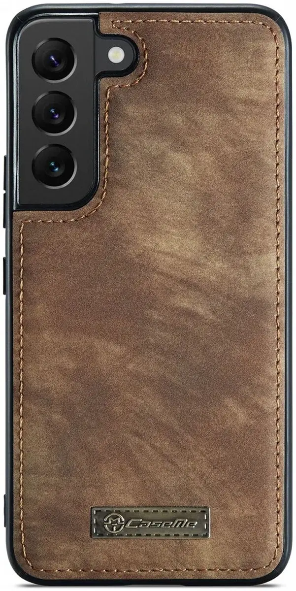 Caseme 008 Samsung Galaxy S22 Hoesje - 10 Pasjes - Bruin
