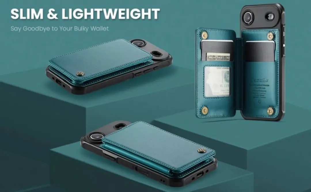 Caseme Portemonnee Backcover iPhone Air - Anti-RFID Groen