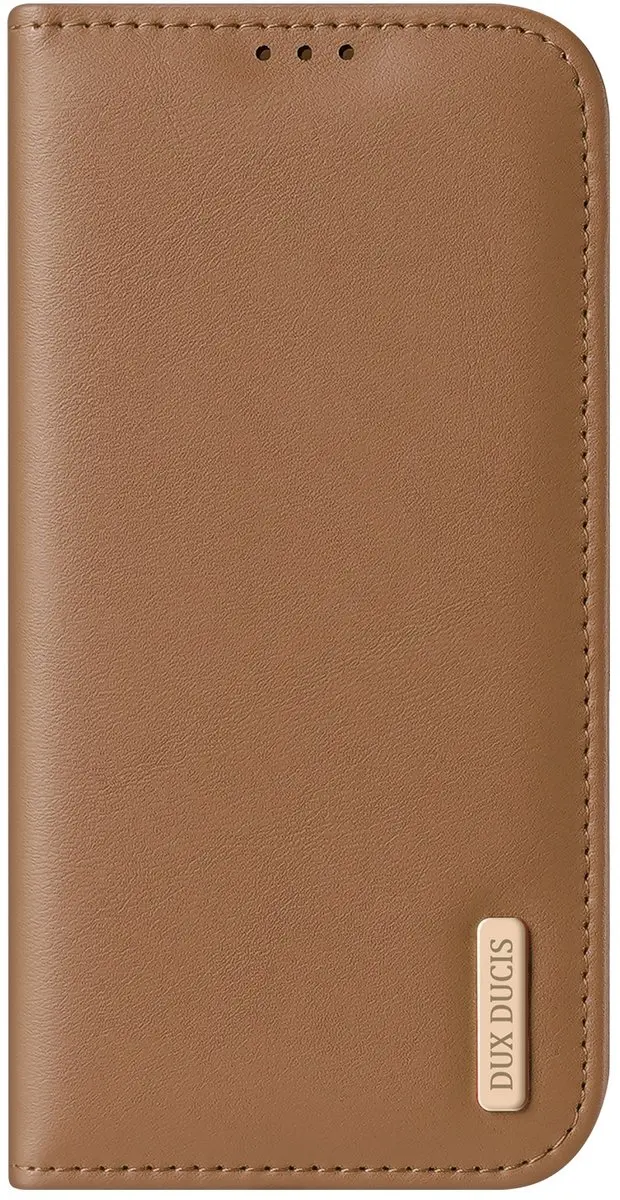 Dux Ducis Hivo Hoesje iPhone 17 - Bruin Leder - 2 Pasjes
