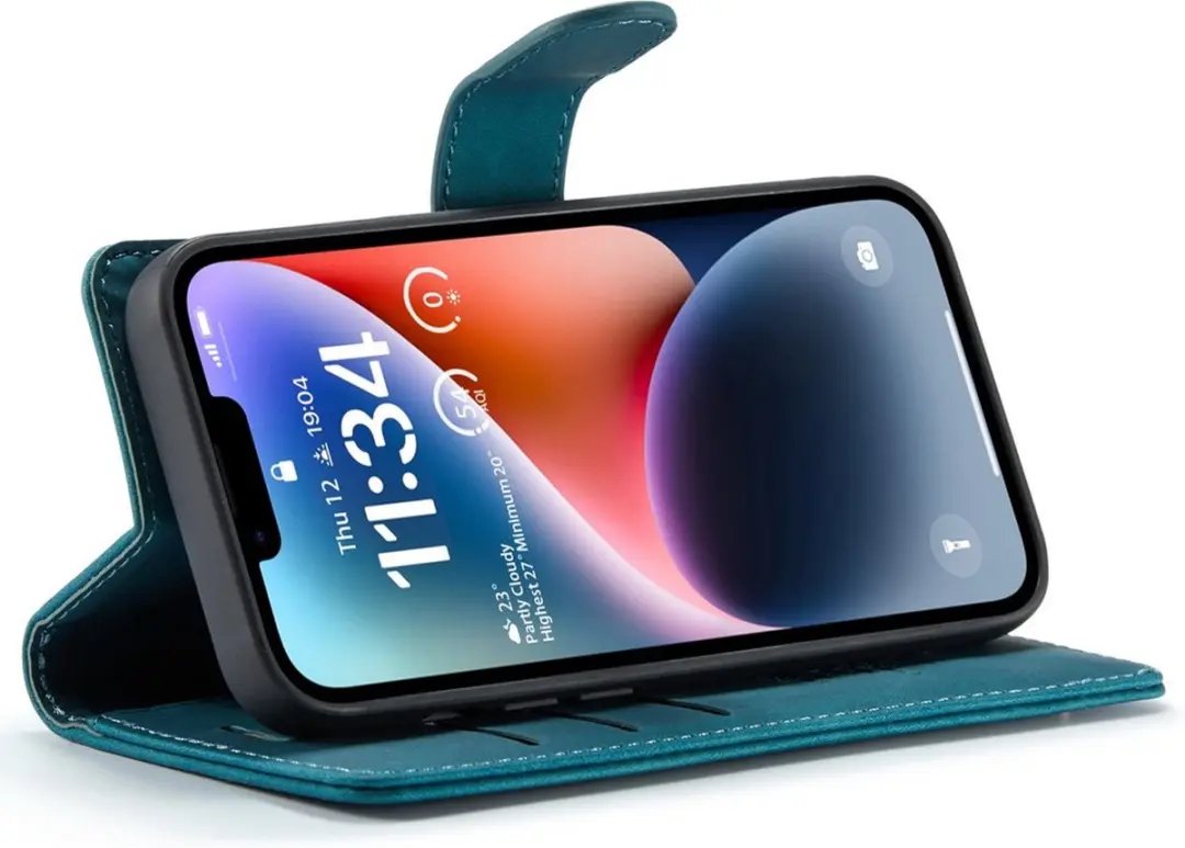 Caseme iPhone 11/XR Bookcase Hoesje - Effen Donkergroen - Kunstleer
