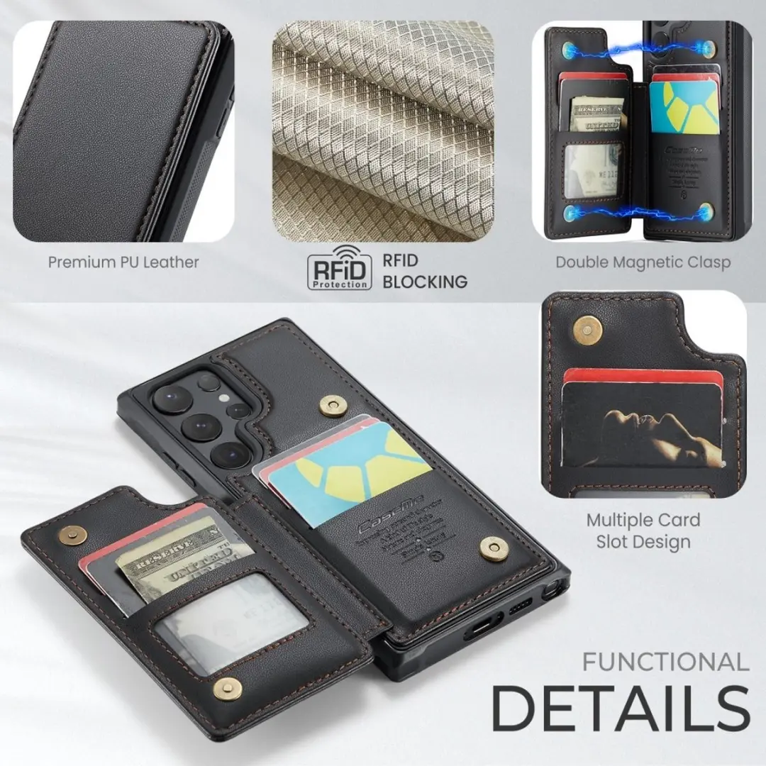 Caseme C22 Hoesje Samsung Galaxy S25 Ultra - Zwart