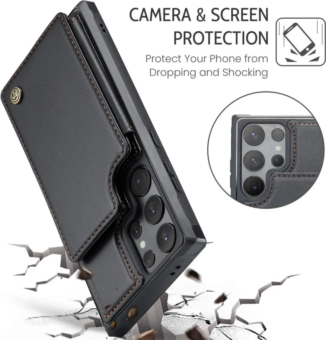 Caseme C22 Hoesje Samsung Galaxy S25 Ultra - Zwart