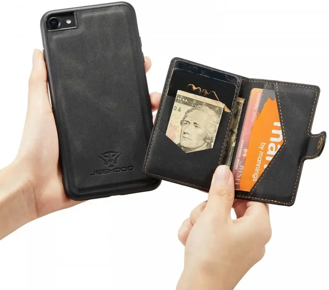Caseme JH-01 Hoesje iPhone SE 2020/2022 - Pasjeshouder Zwart