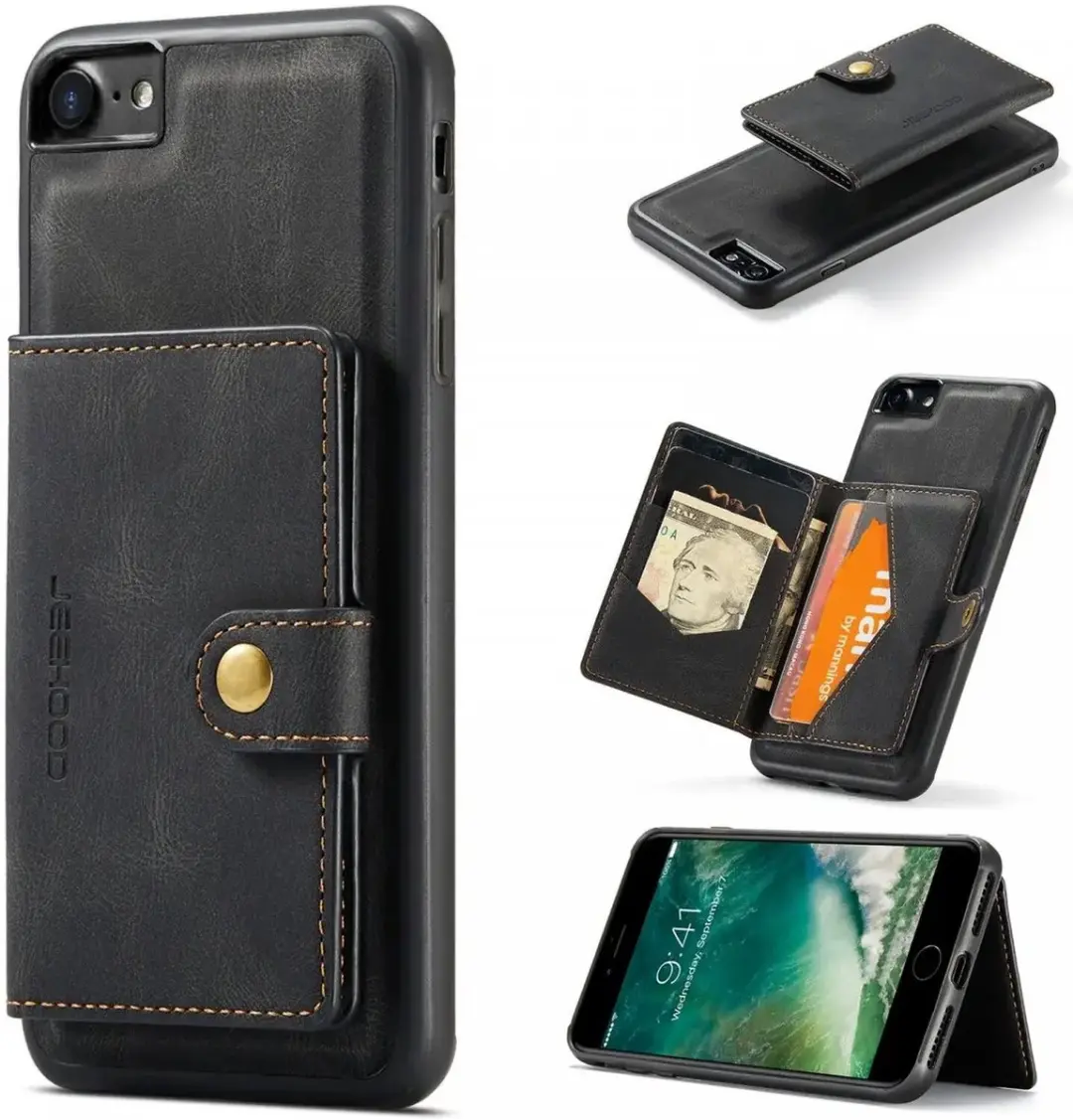 Caseme JH-01 Hoesje iPhone SE 2020/2022 - Pasjeshouder Zwart