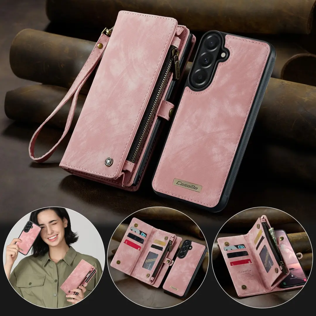 Caseme 008 Hoesje Samsung Galaxy A57 - Roze - 8 Pasjes