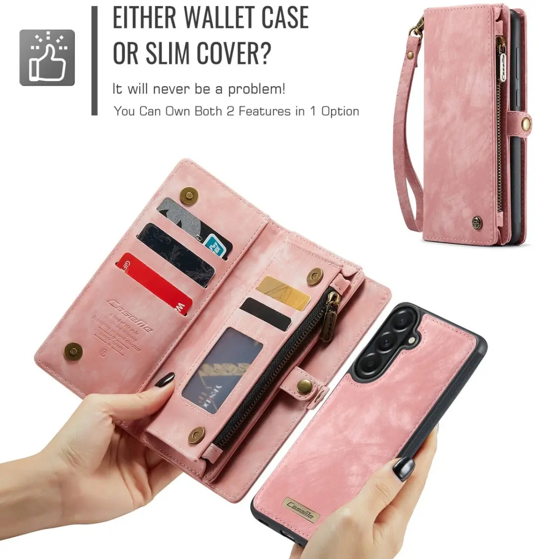 Caseme 008 Hoesje Samsung Galaxy A57 - Roze - 8 Pasjes
