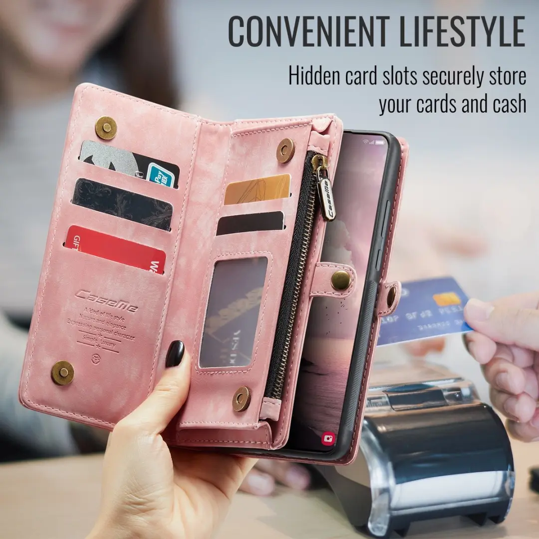 Caseme 008 Hoesje Samsung Galaxy A57 - Roze - 8 Pasjes