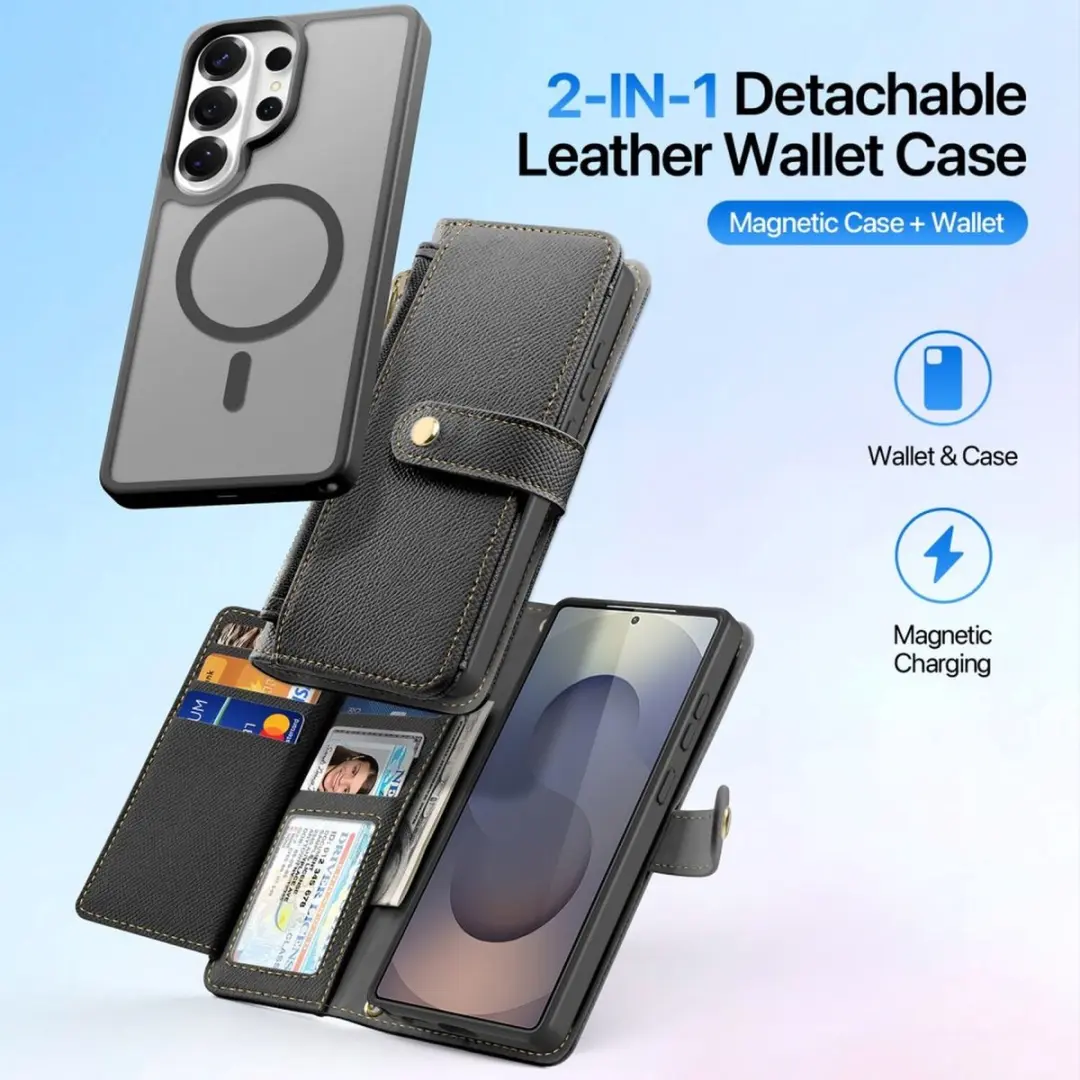 Dux Ducis Lawa Hoesje Samsung Galaxy S26 Ultra - 6 Pasjes - Zwart