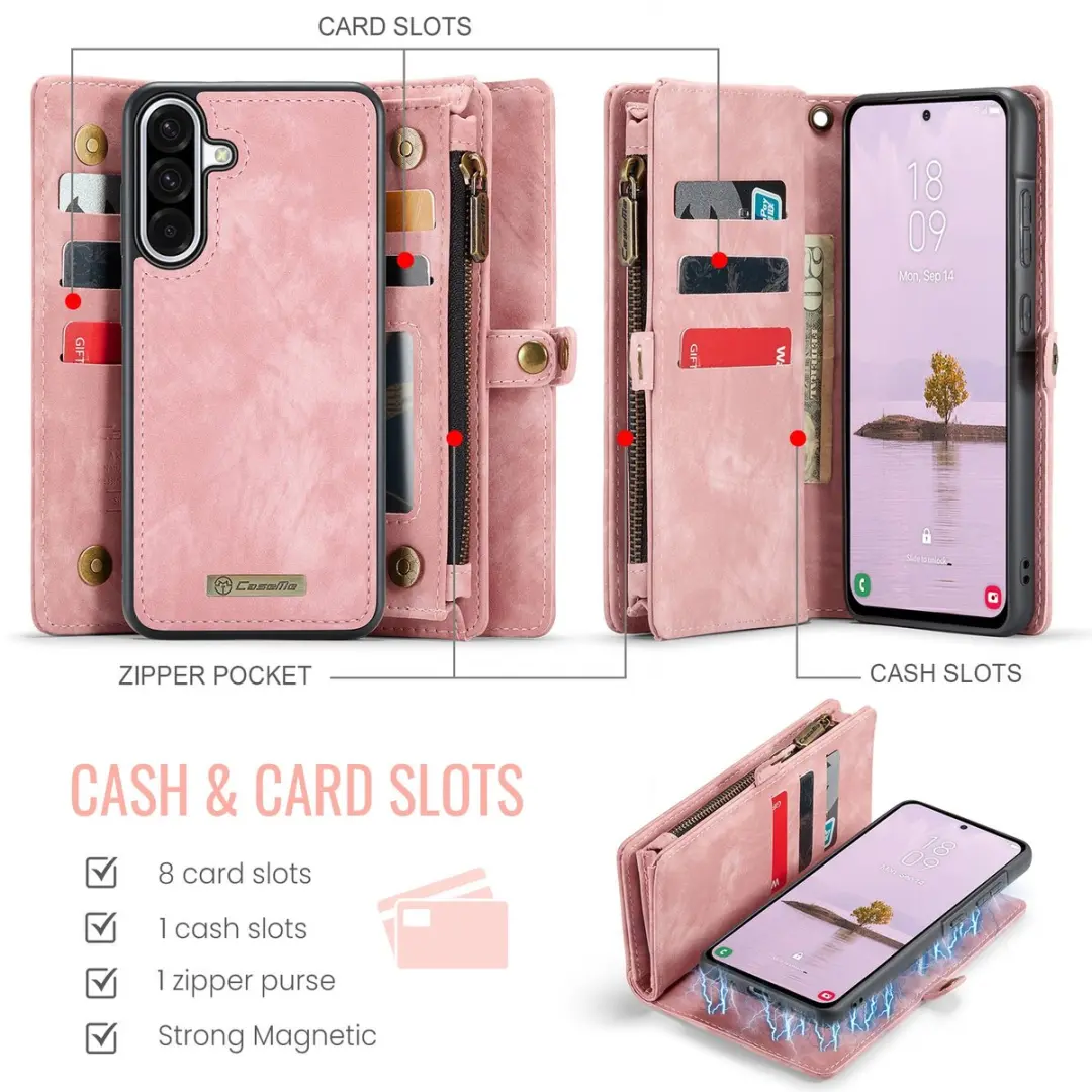 Caseme 008 Book Case & Portemonnee - Samsung Galaxy A17 - Roze