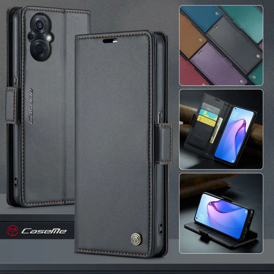 Caseme Wallet Case OPPO Reno8 Lite RFID Magneetsluiting