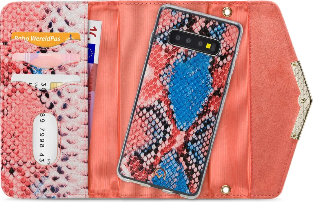 Mobilize Velvet Clutch Samsung Galaxy S10 - Rood - 4 Pasjes - afbeelding 6 van 6
