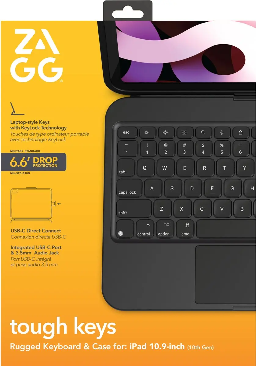 ZAGG Tough Keys Keyboard Bookcase iPad Air 10.9" - Zwart