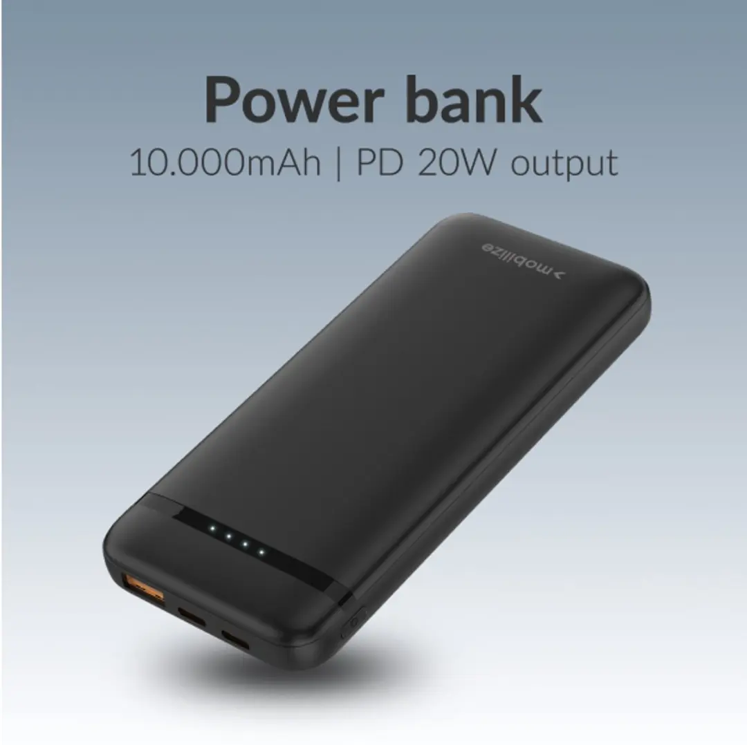 Mobilize Powerbank 10.000mAh MOB-PB-017 - 20W - Zwart