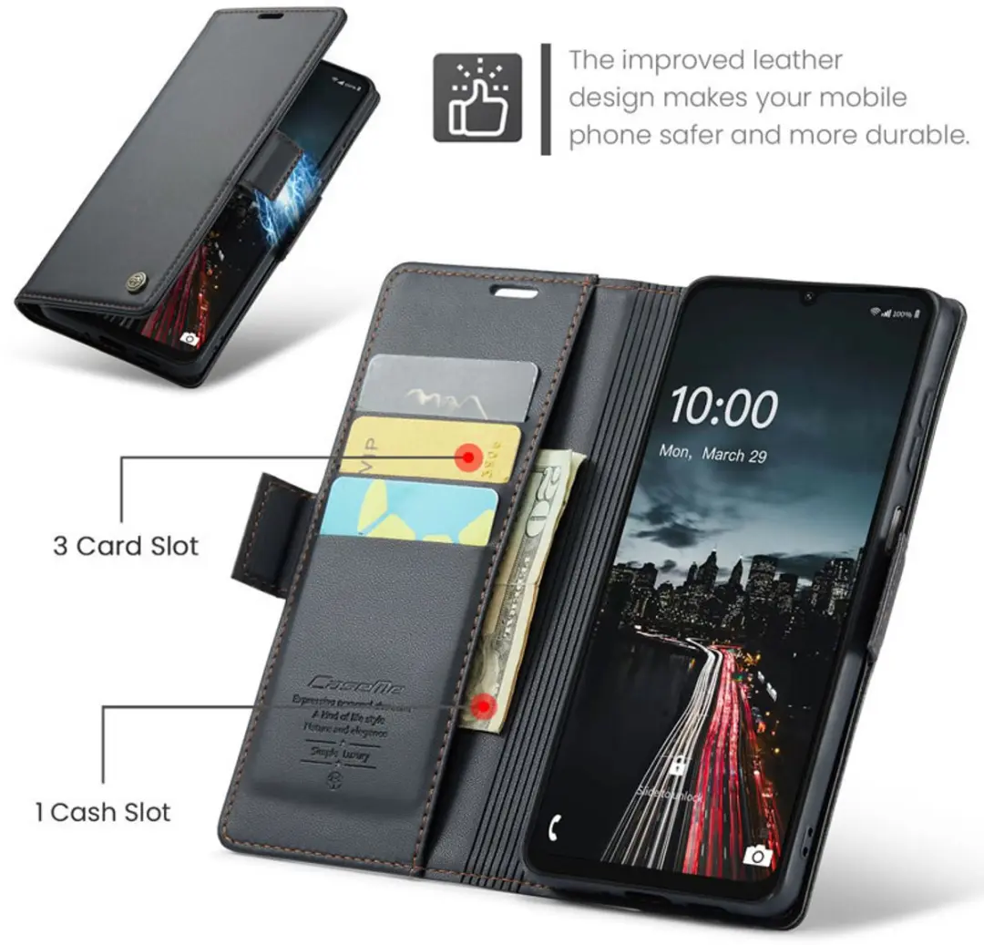 Caseme Wallet Case Samsung Galaxy A16 - RFID Zwart
