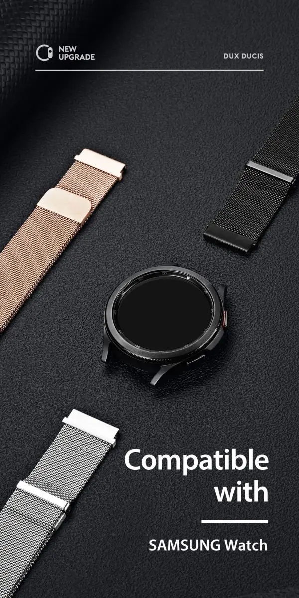 Dux Ducis Milanese Horloge Bandje 20mm - Zwart