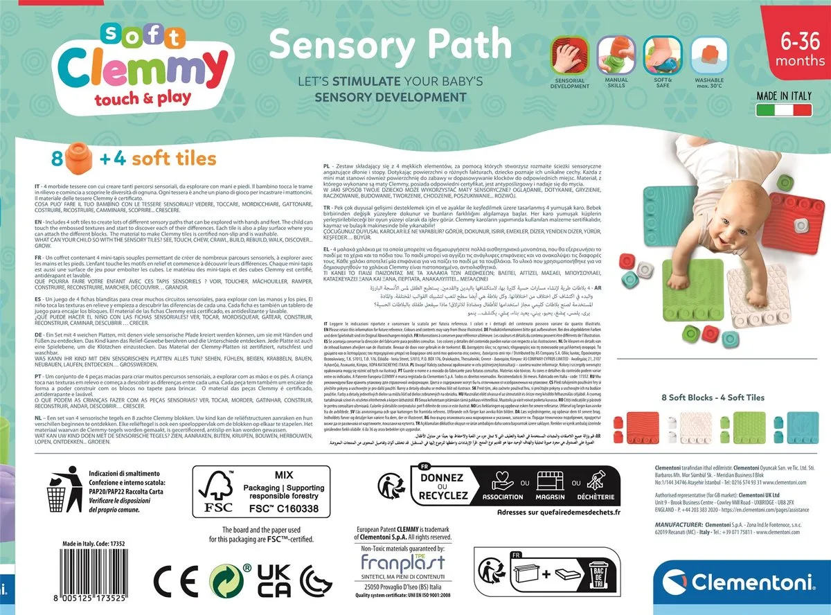 Clementoni Soft Clemmy Sensory Path Speelkleed - 6-36 maanden