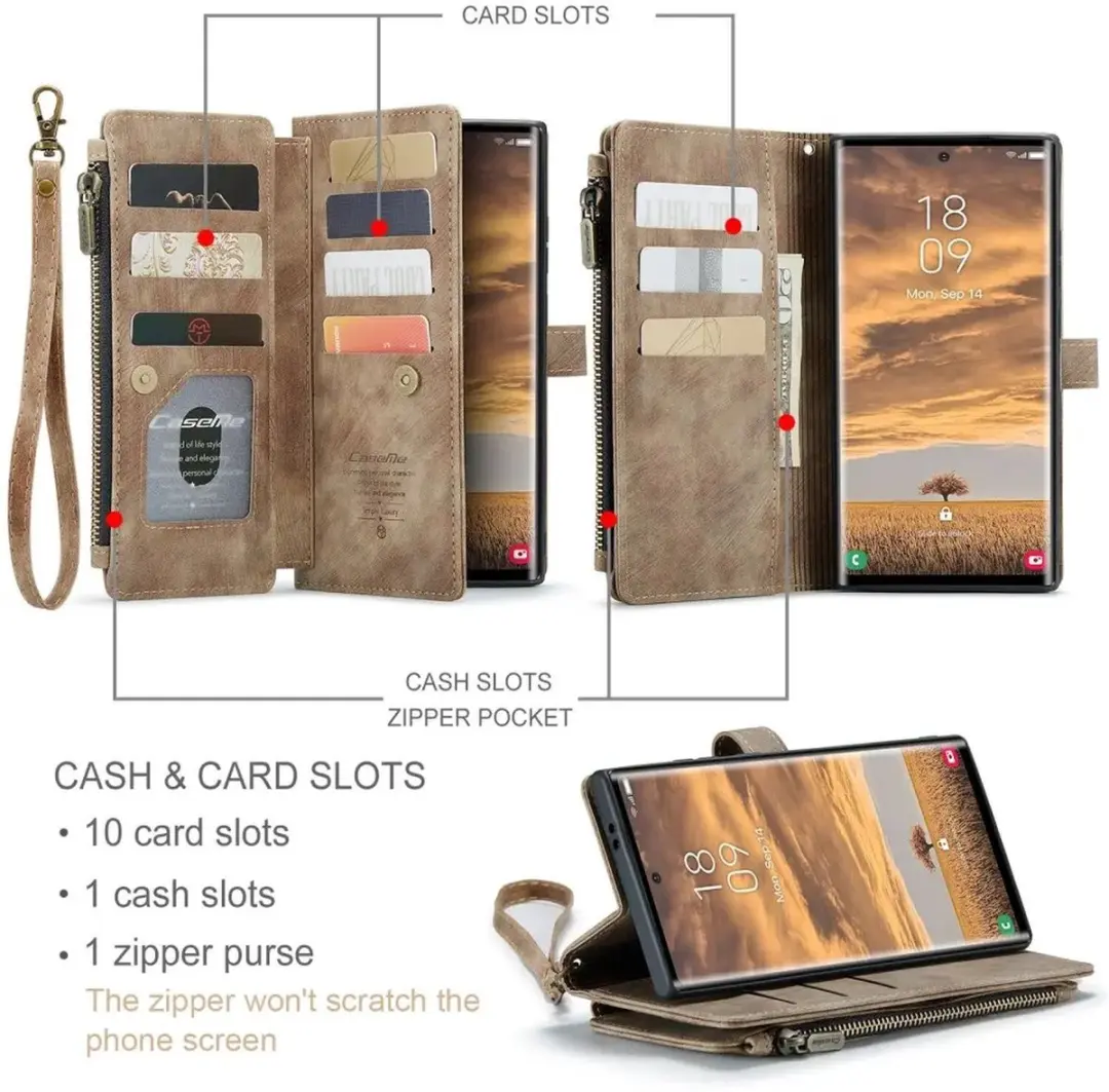 Caseme C30 Hoesje Samsung Galaxy S25 Ultra - Bruin