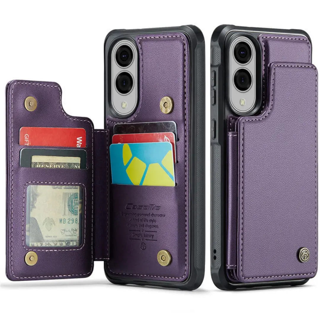 Caseme Portemonnee Backcover Anti-RFID Galaxy S25 Edge - 5 Pasjes - Paars