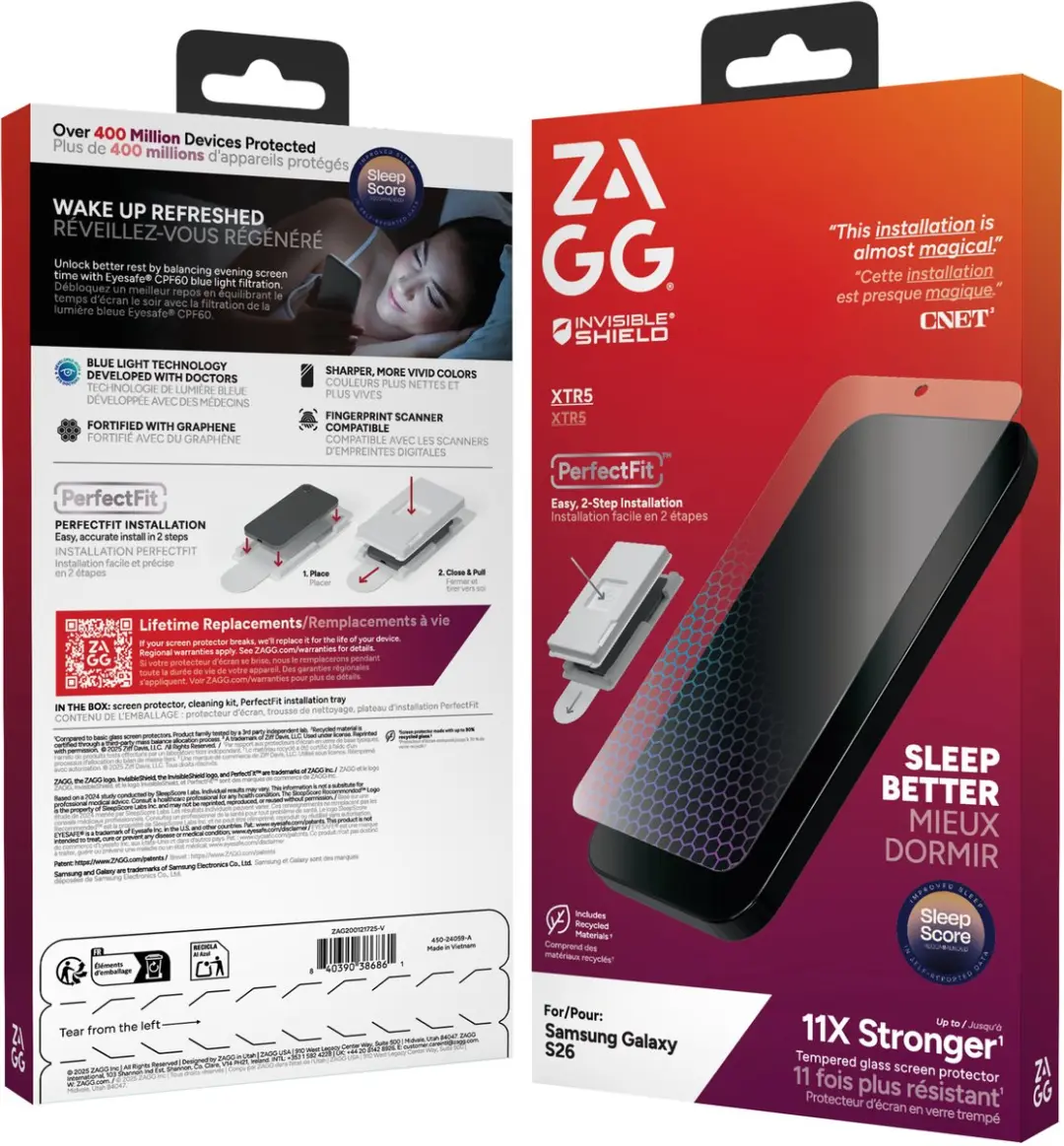 ZAGG InvisibleShield Glass XTR5 Samsung Galaxy S26 - Blauw Lichtfilter