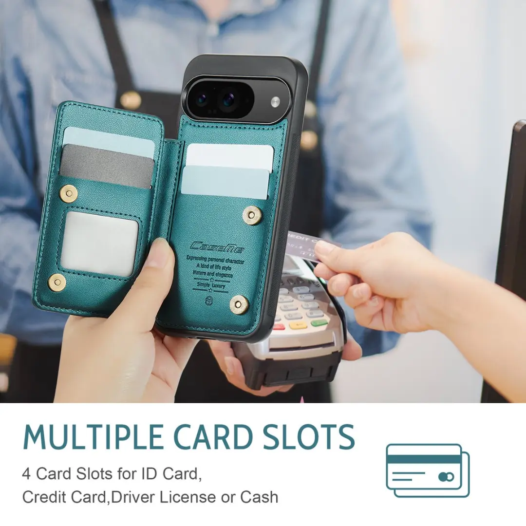 Caseme Portemonnee Backcover Pixel 9/10 - Anti-RFID - Groen