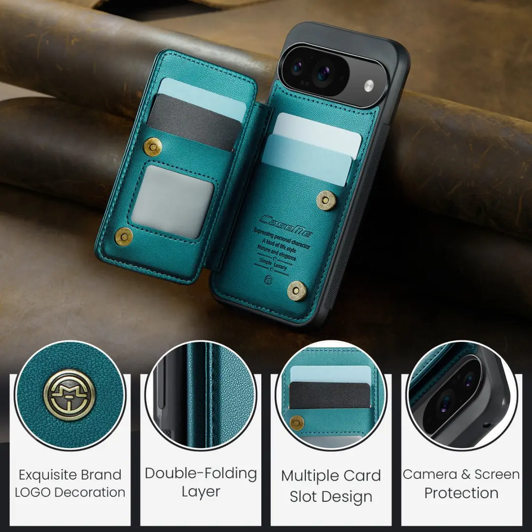 Caseme Portemonnee Backcover Pixel 9/10 - Anti-RFID - Groen
