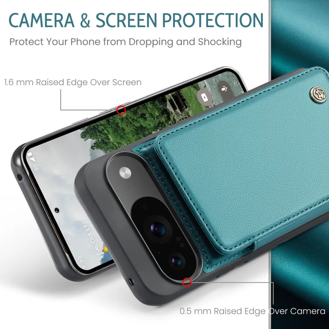 Caseme Portemonnee Backcover Pixel 9/10 - Anti-RFID - Groen