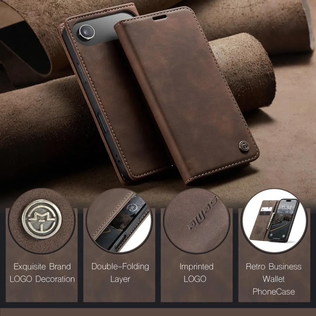 Caseme 013 Book Case Hoesje iPhone Air - Donkerbruin