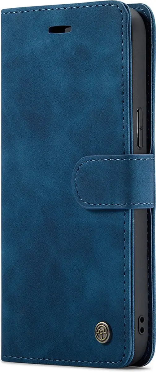 Caseme iPhone 14 Pro Hoesje - Donkerblauw Kunstleer - 4 Pasjes