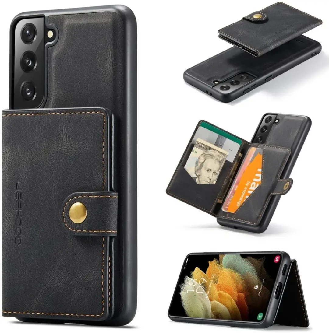 Caseme JH-01 Hoesje Samsung Galaxy S22 - 4 Pasjes Zwart