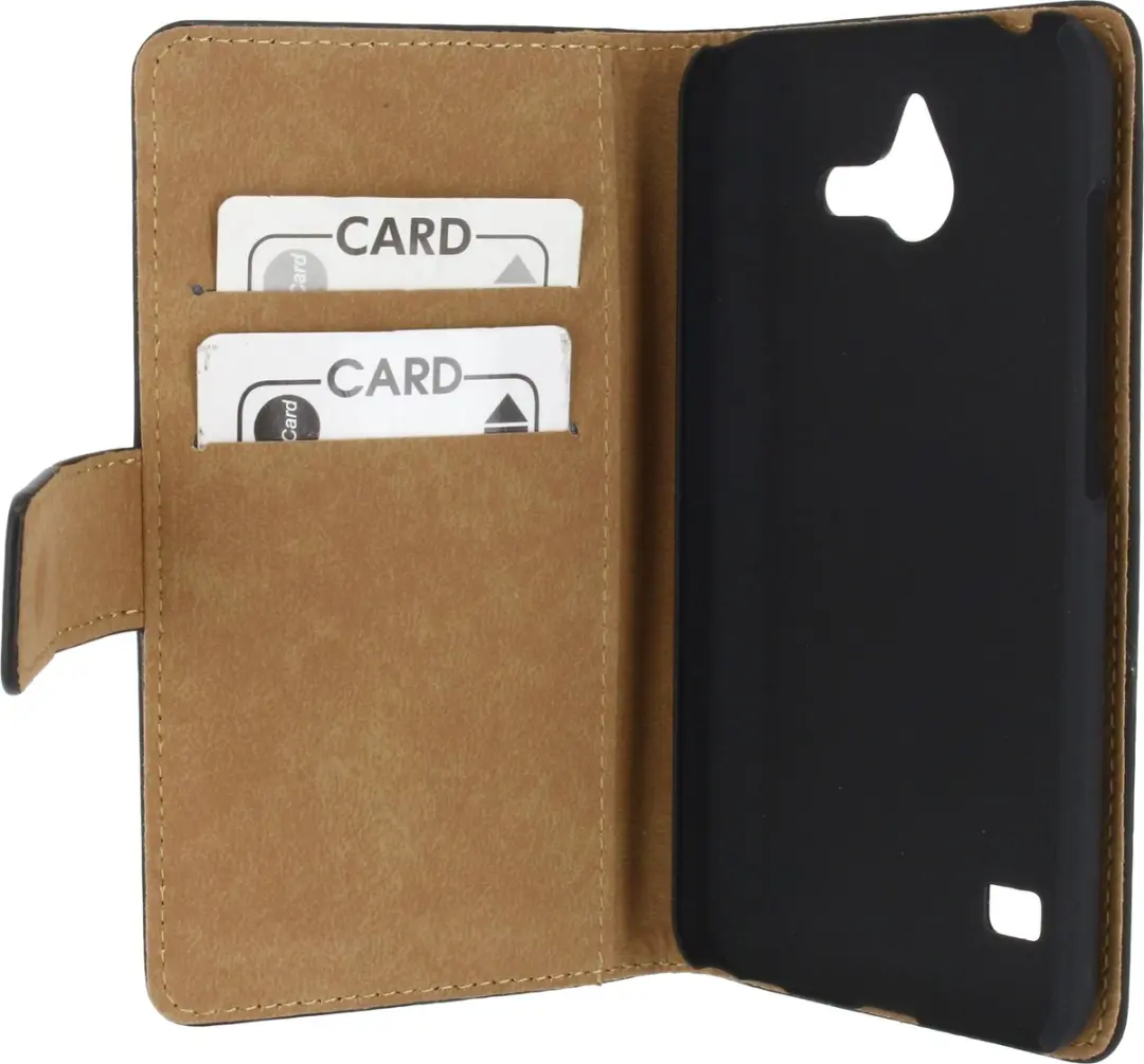 Mobilize Slim Wallet Book Case Huawei Y550 - Zwart