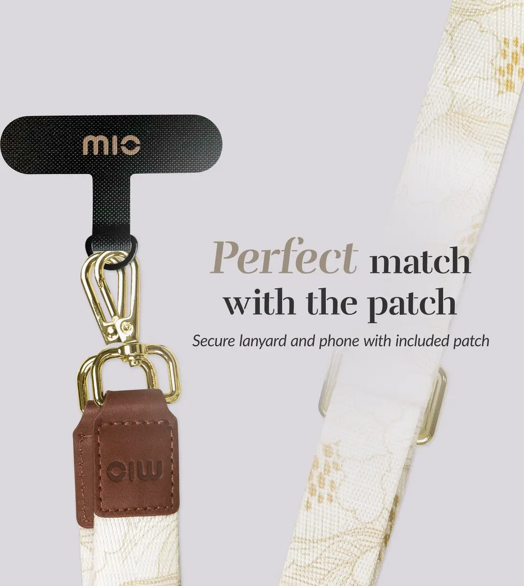 Mobilize Mio Nylon Universeel Telefoonkoord Verstelbaar - White Roses - afbeelding 6 van 6