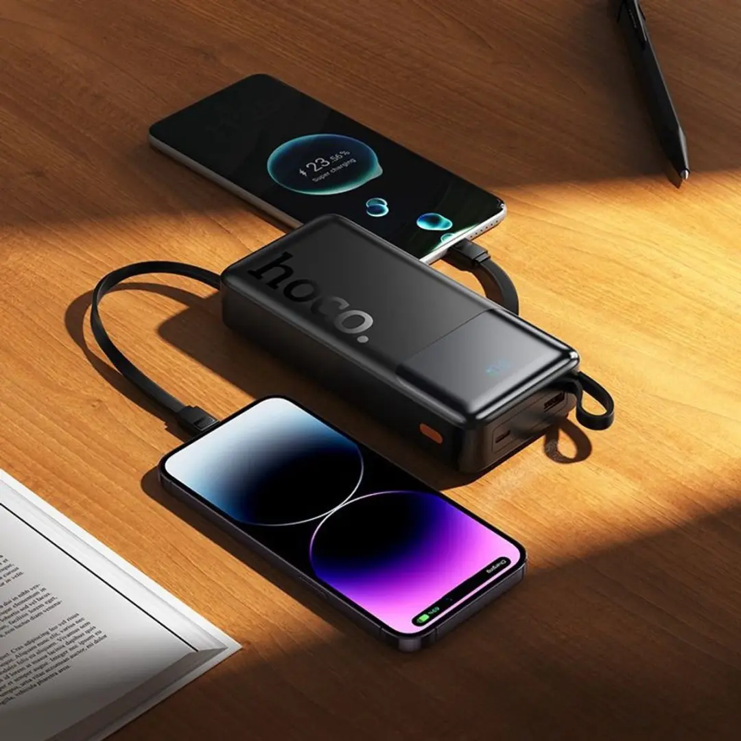 Hoco J156A Powerbank 20.000mAh - 22,5W - 5x Opladen - Zwart - afbeelding 6 van 6
