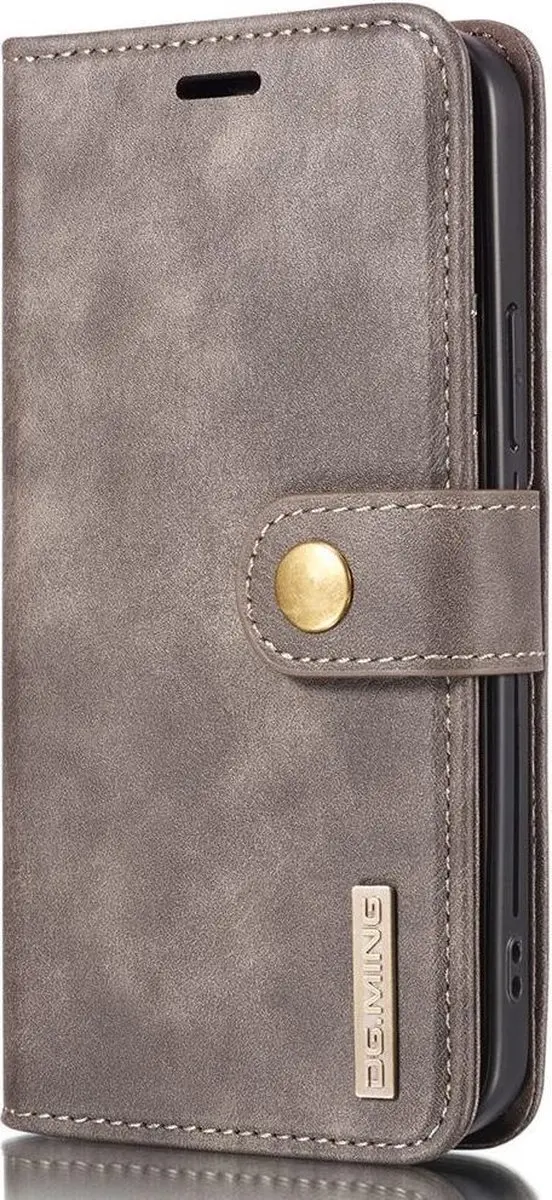 DG.MING Hoesje iPhone 13 2-in-1 Book Case - 3 Pasjes - Bruin