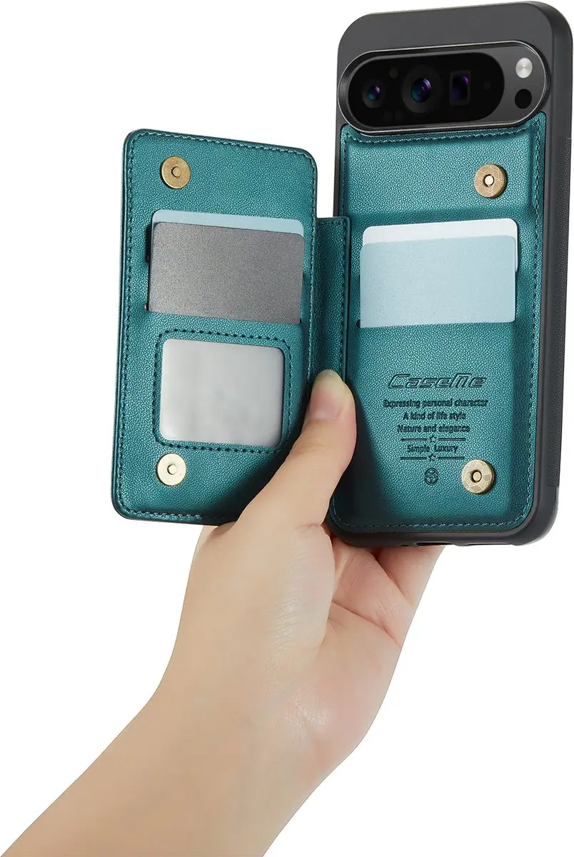 Caseme Portemonnee Backcover Pixel 9/10 Pro XL - Anti-RFID Groen