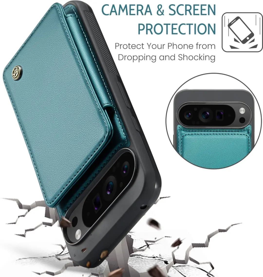 Caseme Portemonnee Backcover Pixel 9/10 Pro XL - Anti-RFID Groen - afbeelding 6 van 6