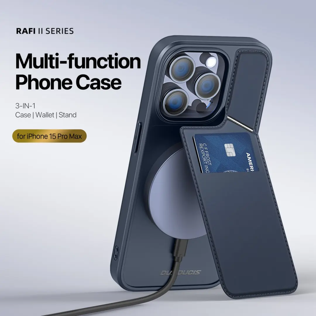 Dux Ducis Rafi Mag Series iPhone 15 Pro Max Hoesje - Donker Blauw