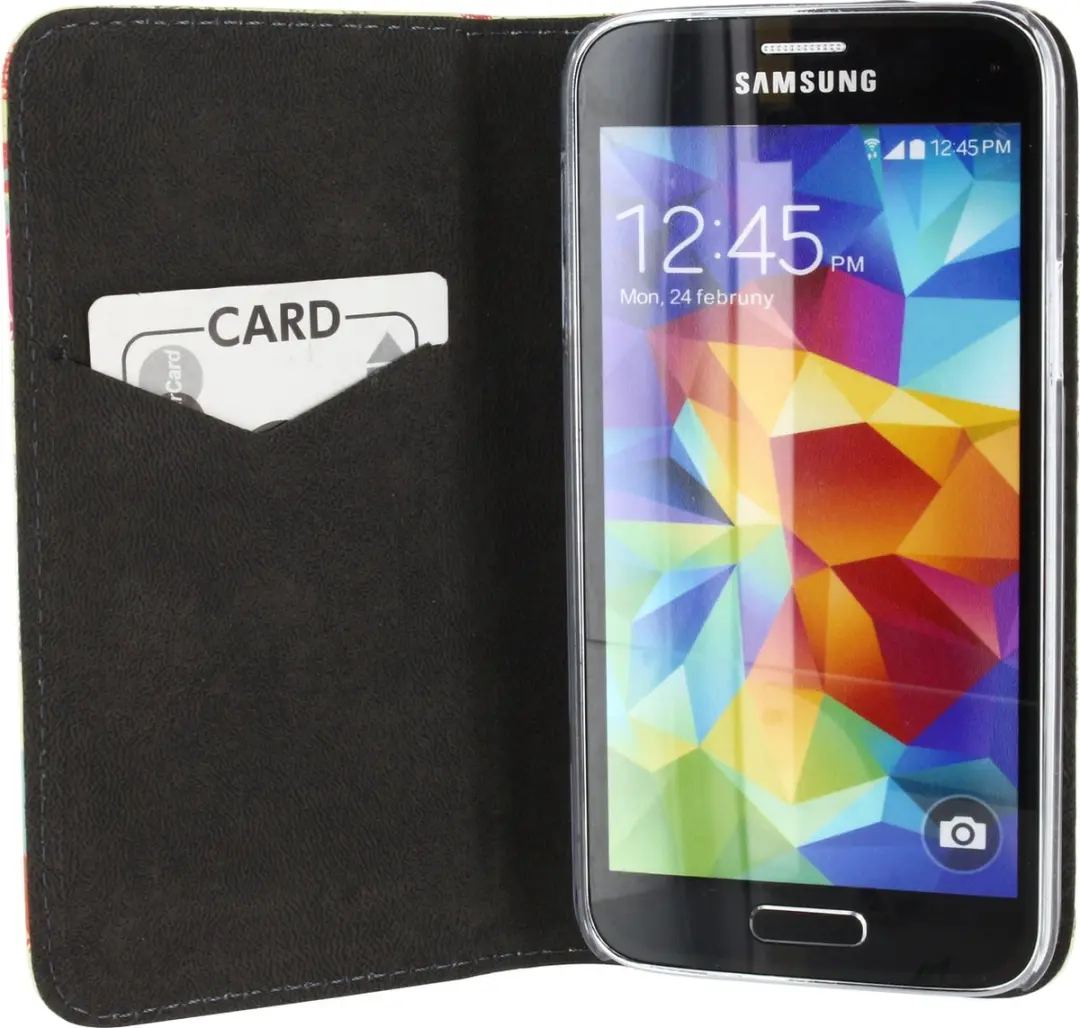 Mobilize Magnet Book Card Stand Case Samsung Galaxy S5 Mini - Geel