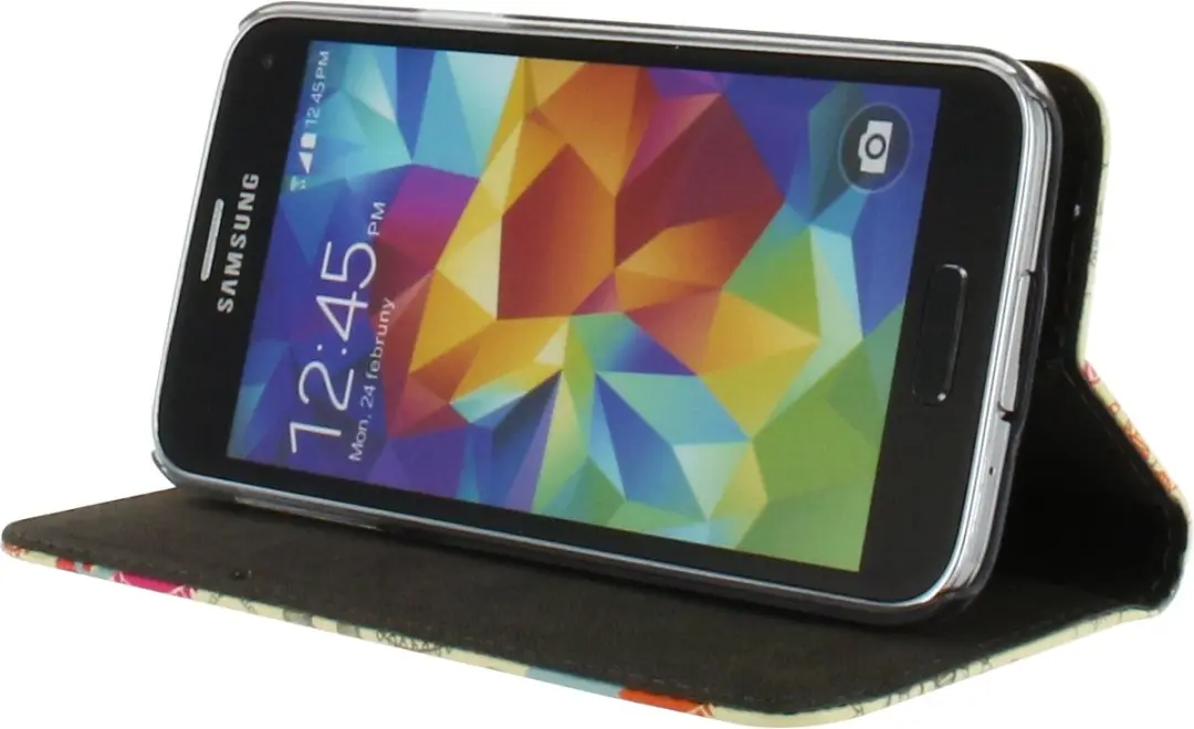 Mobilize Magnet Book Card Stand Case Samsung Galaxy S5 Mini - Geel