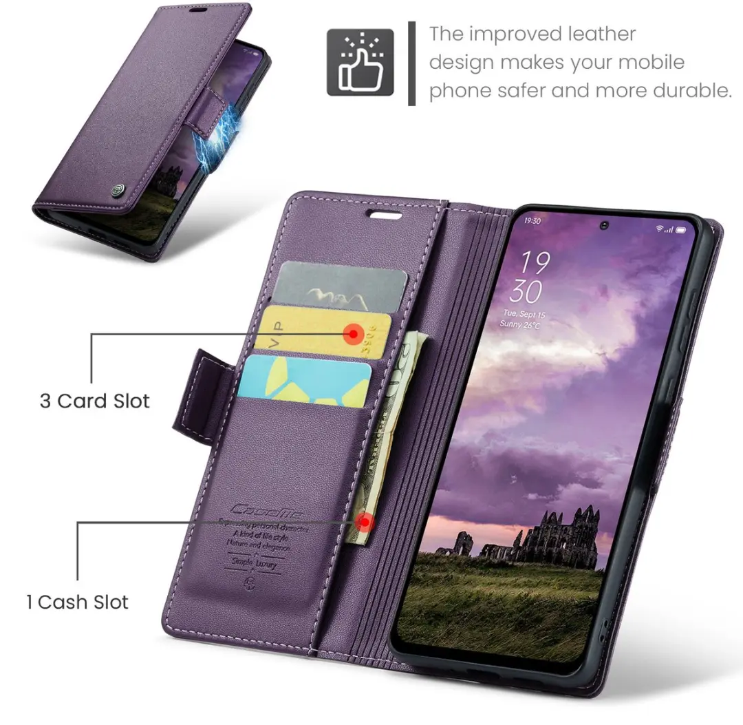 CaseMe Wallet Case OPPO Reno 12 - Paars