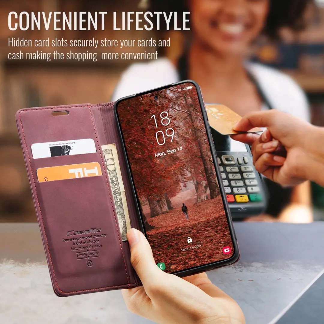 Caseme 013 Book Case Hoesje Samsung Galaxy S26 Plus - Bordeaux - afbeelding 6 van 6