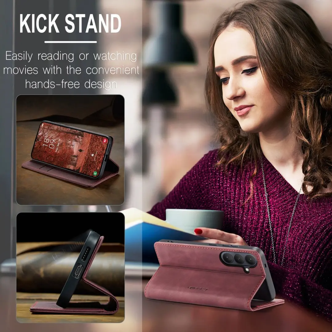 Caseme 013 Book Case Hoesje Samsung Galaxy S26 Plus - Bordeaux