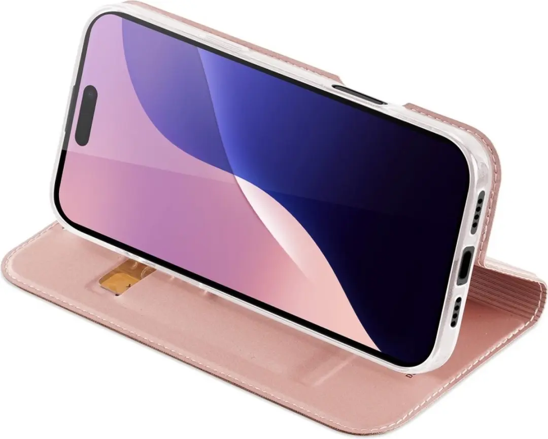 Dux Ducis iPhone 16 Pro Max Hoesje - Slim Bookcase Roze - afbeelding 6 van 6