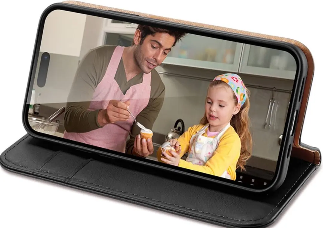 Dux Ducis Hivo Series iPhone 15 Pro Max Hoesje - 3 Pasjes - Zwart